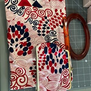 Vintage!!Stylish Red and Blue Patterned Women's Bag
